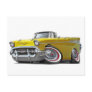 1957 Chevy Belair Yellow Convertible Post Card