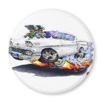 1958 Impala White Car Refrigerator Magnets