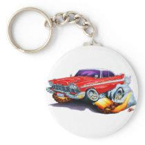 1958 Plymouth Fury Red Car Keychains