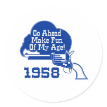 1958 T-Shirts and Gifts! Round Sticker