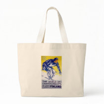 1958 world ski champion finland tote bags