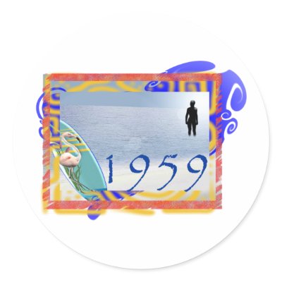 1959 beach sticker by 50thbirthdaygifts
