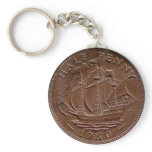 1960 British ha'penny keychain
