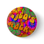 1960's Rock Psychedelic Flower Power Button