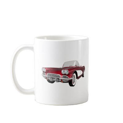 1961 Corvette C1: Candy Apple Finish: Mugs by spiritswitchboard