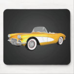 1961 Corvette C1: Yellow Finish: Mousepad