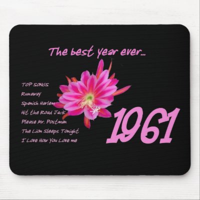 1961 Hit Songs - The Best Year Ever Mouse Mats by JaclinArt
