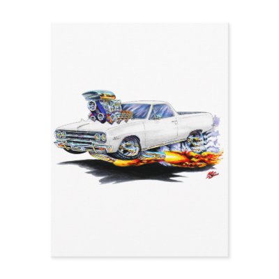 1964-65 El Camino White Truck Postcard by maddmaxart