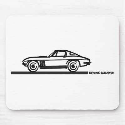 1965 Corvette Stingray Split Blk Mouse Pad by frengi