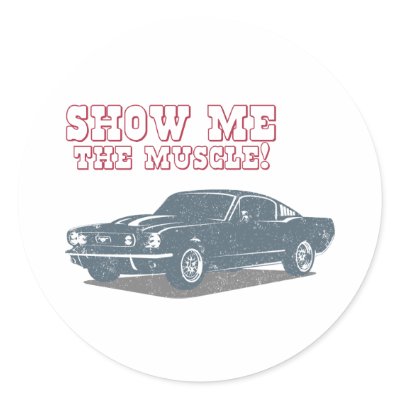 1965 Ford Mustang Fastback Round Sticker by MuscleDude