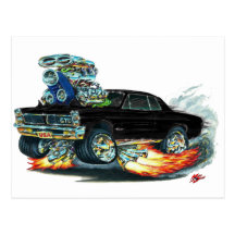 1965 GTO Black Car Postcard