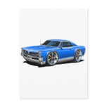 1966/67 GTO Blue Car Postcard