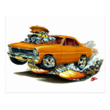 1966-67 Nova Orange Car Post Cards