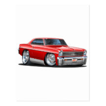 1966-67 Nova Red Car Postcard