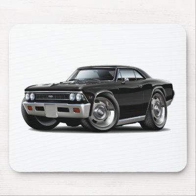 1966 Chevelle Black Car Mouse Pads by maddmaxart