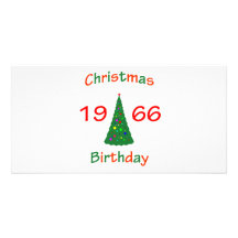 1966 Christmas Birthday Photo Card Template