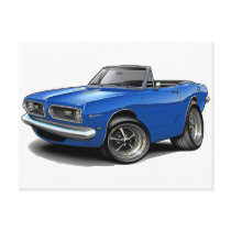 1967-69 Barracuda Blue Convertible Post Card