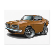 1967-69 Barracuda Brown Car Postcard