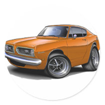 1967-69 Barracuda Orange Car Round Stickers