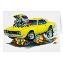 1967 Camaro SS Yellow Car Greeting Cards