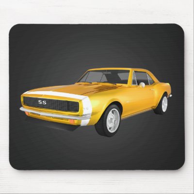 1967 Camaro SS: Yellow Finish: Mousepad by spiritswitchboard