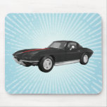 1967 Corvette Sports Car: Black Finish: Mousepad