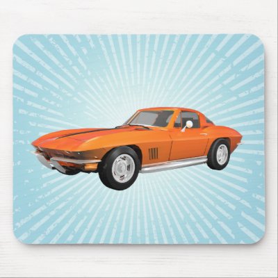 1967 Corvette Sports Car: Orange Finish: Mousepad by spiritswitchboard