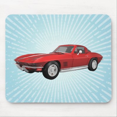 1967 Corvette: Sports Car: Red Finish: Mousepad by spiritswitchboard