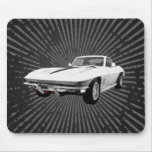 1967 Corvette Sports Car: White Finish: Mousepad