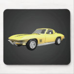 1967 Corvette Sports Car: Yellow Finish: Mousepad