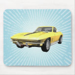 1967 Corvette Sports Car: Yellow Finish: Mousepad