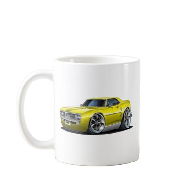 1967 Firebird Yellow Car Coffee Mug by maddmaxart