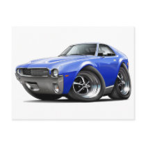 1968-69 AMX Blue Car Postcards