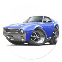 1968-69 AMX Blue Car Round Stickers