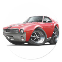1968-69 AMX Red-Black Car Round Sticker