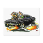 1968-70 Charger Black Car Postcards