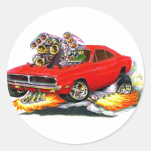1968-70 Charger Red Car Sticker