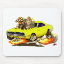 1968-70 Charger Yellow Car Mouse Pads