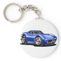 1968-72 Corvette Blue Car Keychain