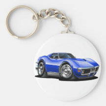 1968-72 Corvette Blue Car Keychain