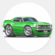 1968 Camaro Green-White Car Sticker
