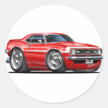 1968 Camaro Red-White Car Stickers
