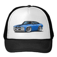 1968 Chevelle Blue-Black Stripes Mesh Hat