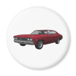 1968 Chevelle SS: Candy Apple Finish Fridge Magnet