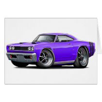 1968 Coronet RT Purple-Black Double Hood Scoop Car Card