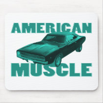 1968 dodge charger r/t american muscle blue mousepad