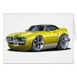 1968 Firebird Yellow-Black Car Greeting Cards