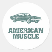 1968 Ford Mustang Fastback Round Sticker