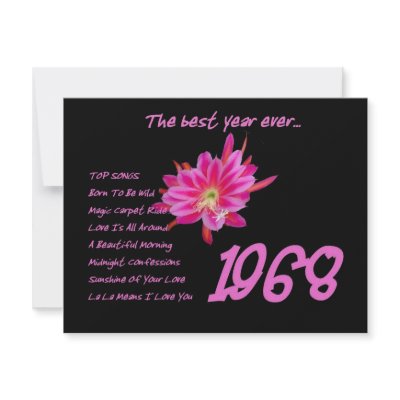 1968 OLDIES Hits - Reunion, Birthday, Anniversary Custom Invite by JaclinArt