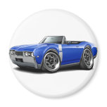 1968 Olds 442 Blue-White Convertible Refrigerator Magnets